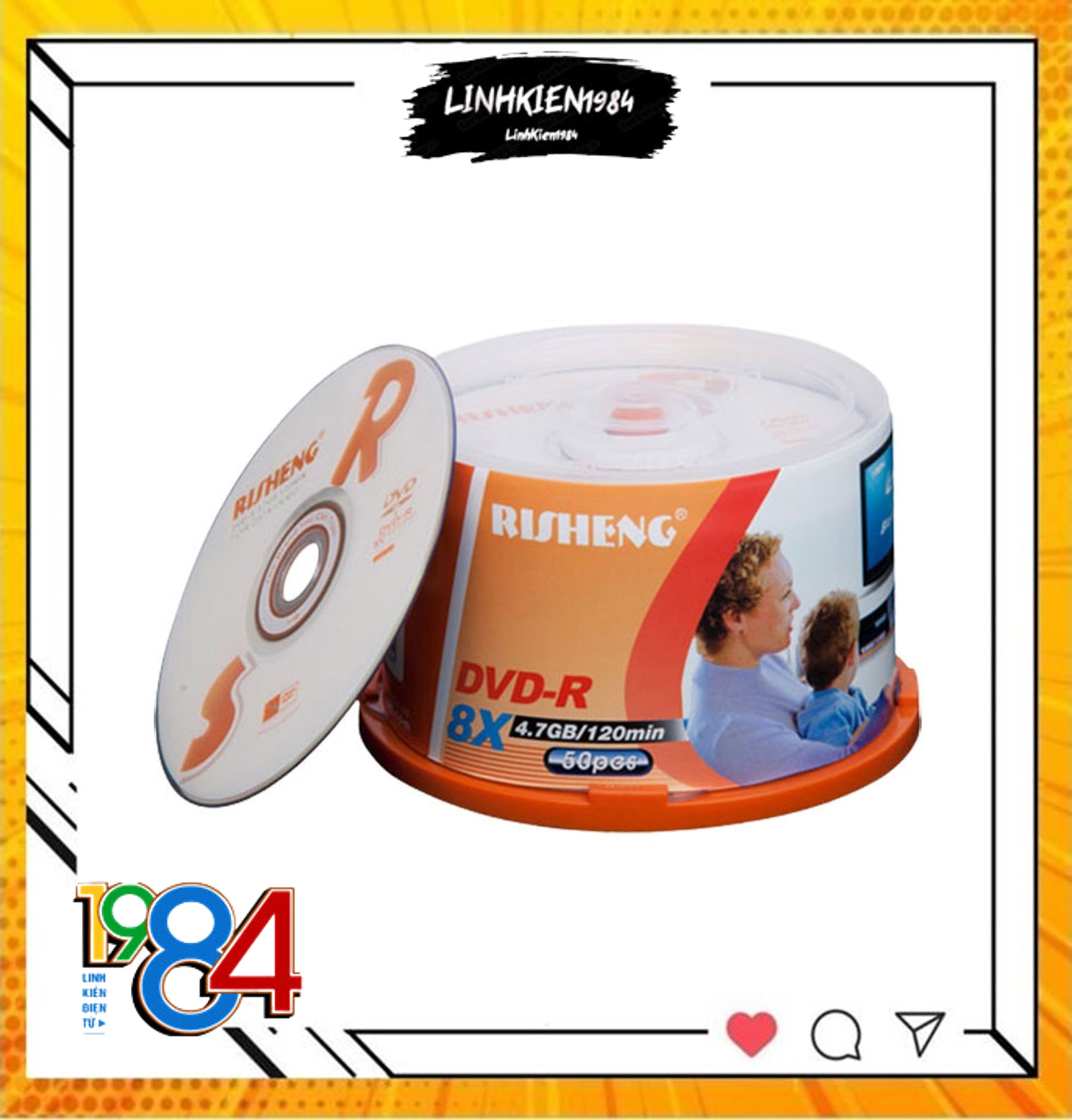 Đĩa DVD trắng RISHENG,1 hộp 50