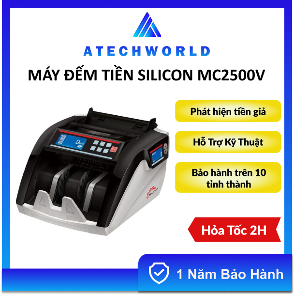 Máy đếm tiền silicon mc 2500v, công nghệ mỹ - hàng chính hãng - bh 1 năm - có xuất vat