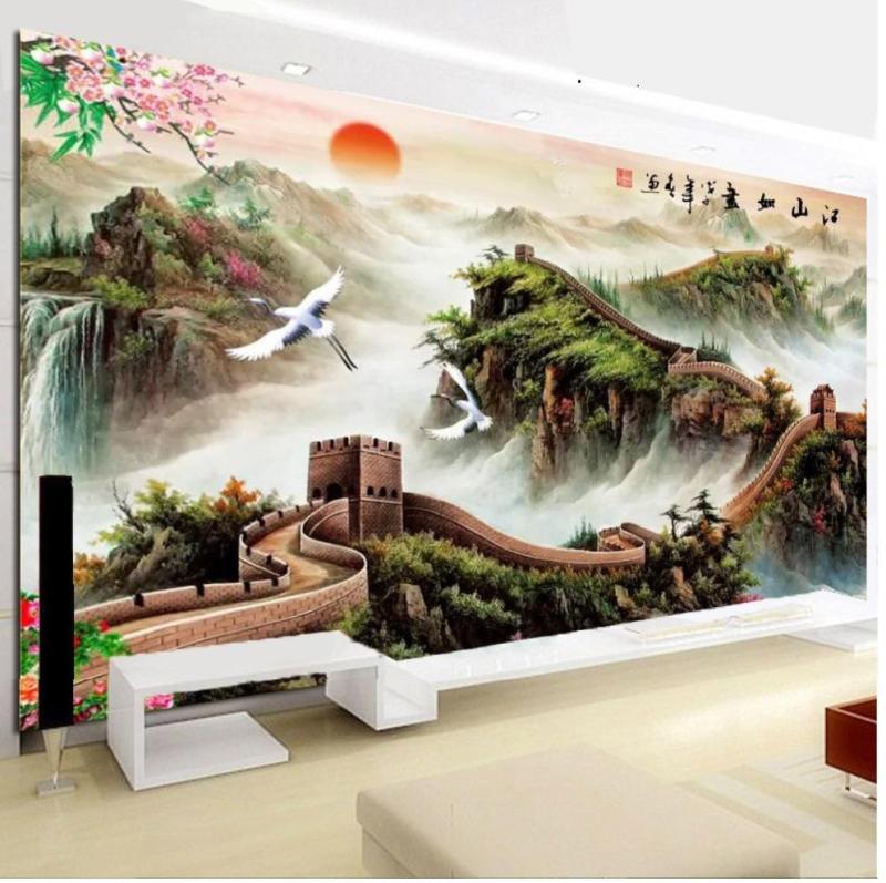 Tranh thêu vạn lý trường thành 195x126cm