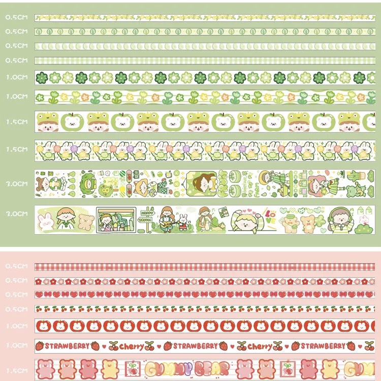 [GIRL THINGS] Hộp 100 cuộn washi tape dễ thương (có tách lẻ 20 cuộn)