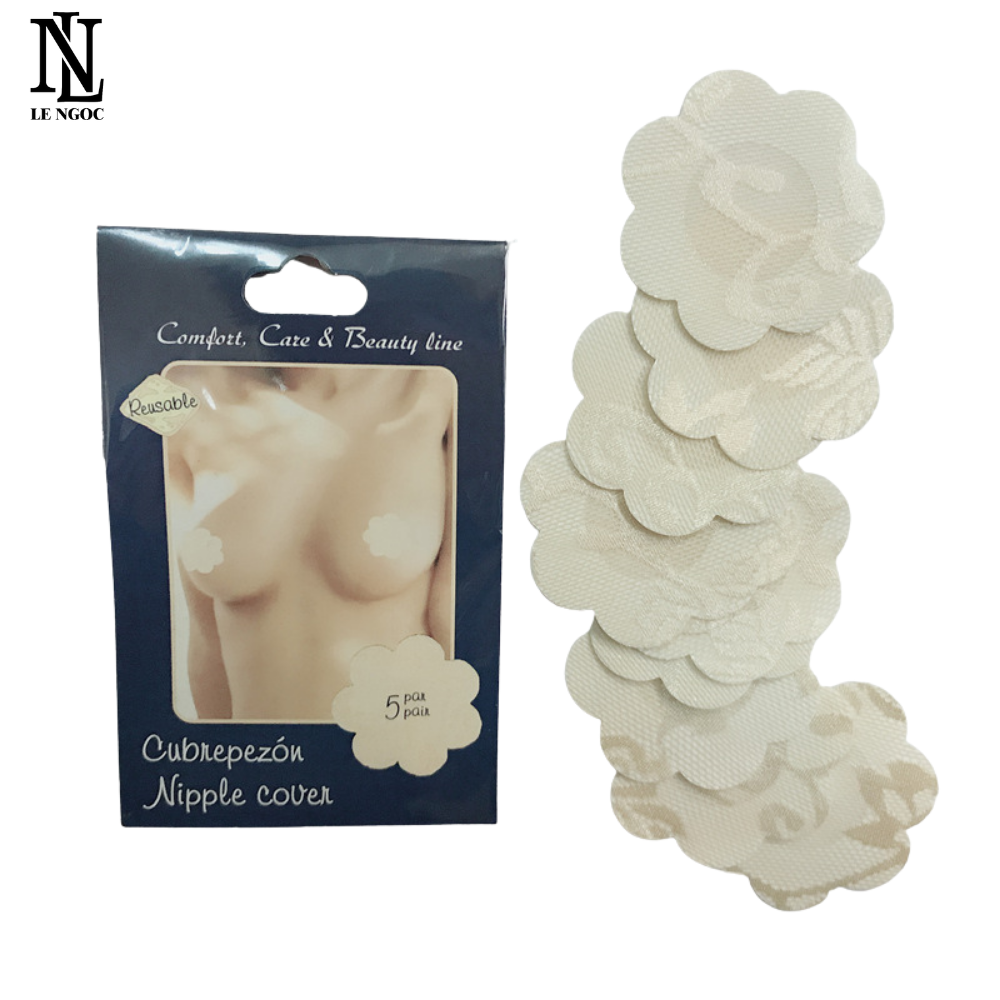 Set 10 miếng dán ngực, miếng dán ti lụa sử dụng 1 lần tiện dụng Lê Ngọc 330