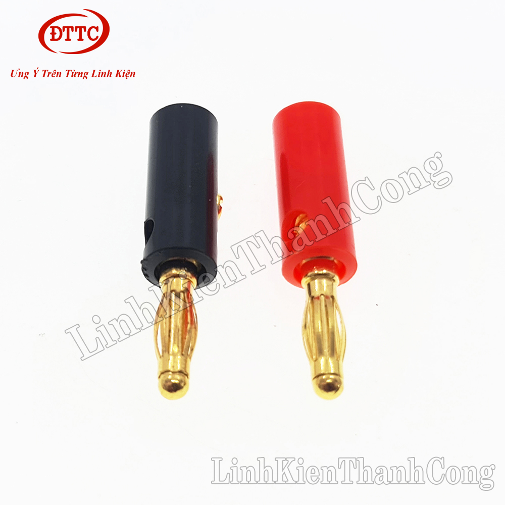 Jack Bắp Chuối 4mm Đực Mạ Vàng (Đỏ + Đen)