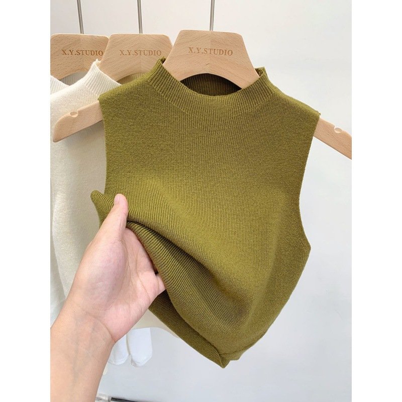 Áo len ba lỗ sát nách croptop phối đồ đa dạng basic nhiều màu sắc trẻ trung năng động GUUHOUSE
