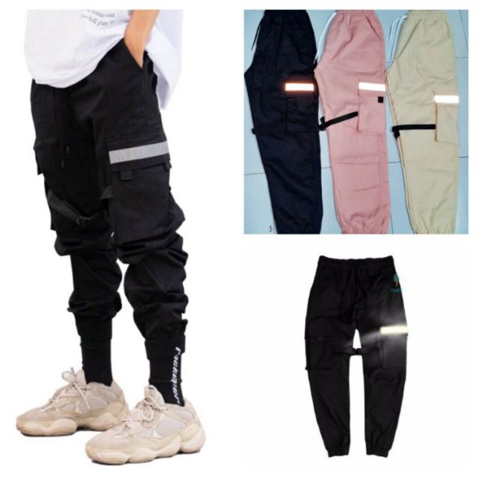 [HCM][Free Ship+Video thật] Quần jogger kaki túi hộp phản quang