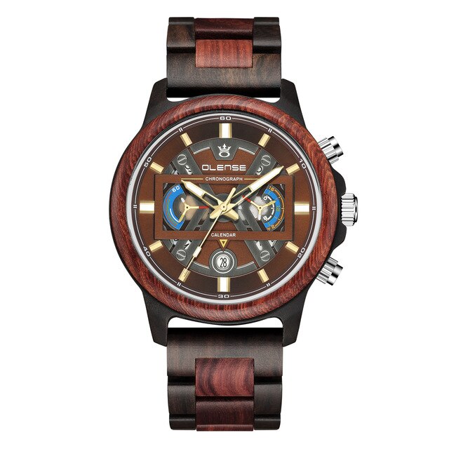 ⌚đồng hồ nam olense mt001 dây gỗ thiết kế cổ điển đồng hồ chống nước doanh nhân sang trọng đồng hồ nam thạch anh dạ quang reloj hombre