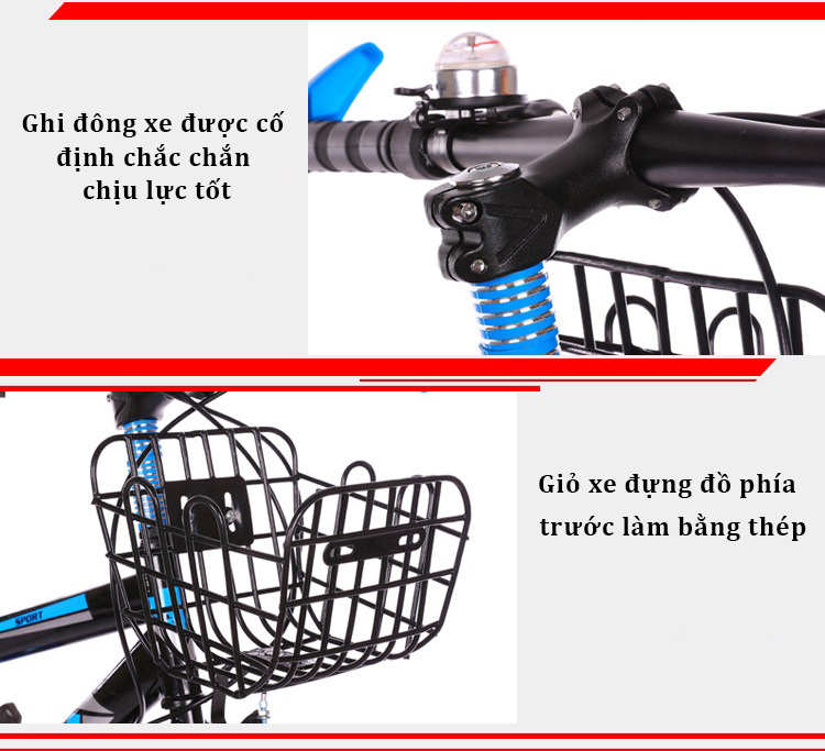 xe đạp trẻ em địa hình có đề cho bé trai học cấp 1 - 2 (7-15 tuổi)