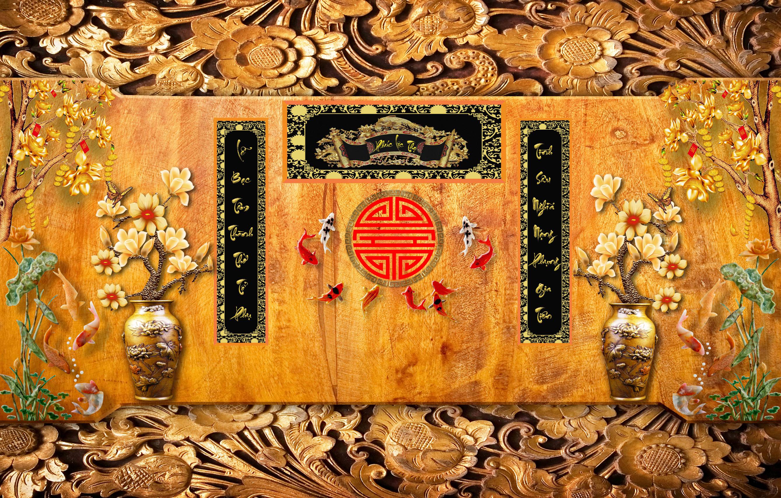 Tranh dán tường 3D Bàn thờ 80cm*120cm