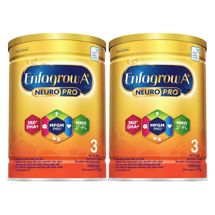 Bộ 2 sữa bột enfagrow a+ 3 dha+ và mfgm 1.8kg