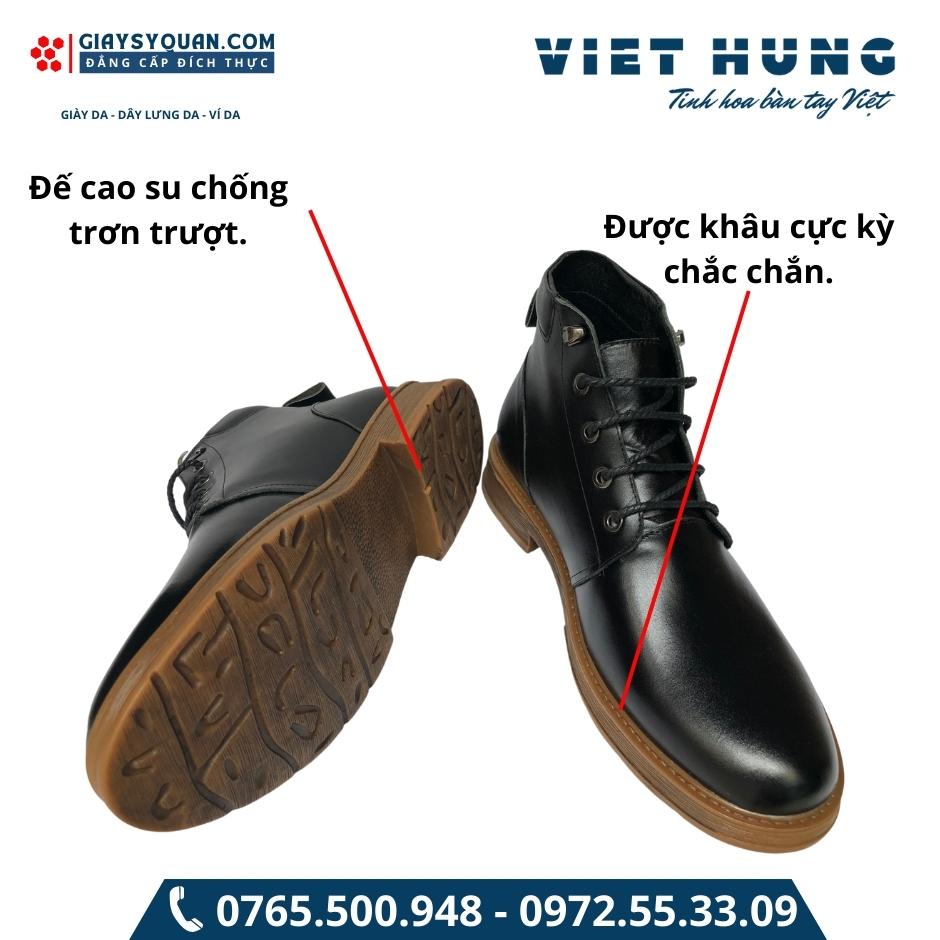 GIÀY DA ĐỐC NAM CỔ LỬNG DA BÒ NHẬP KHẨU 166