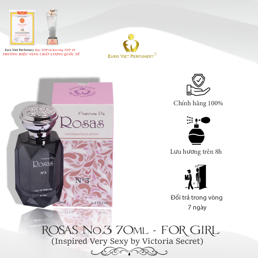 NƯỚC HOA PARFUM DE ROSAS No.3 Very sexy .(NƯỚC HOA NỮ)
