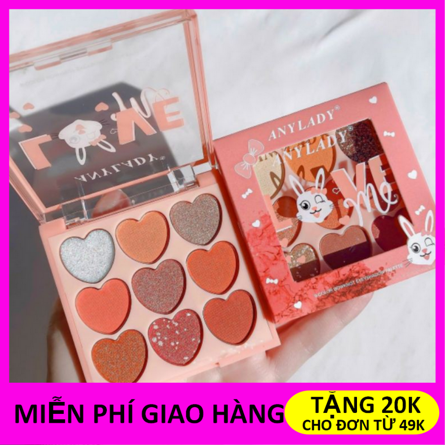 Bảng phấn mắt 9 ô trái tim ANYLADY