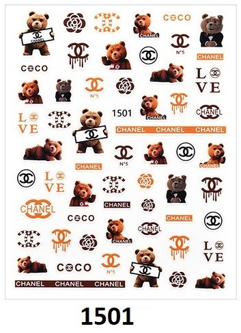 Sticker thương hiệu 3D dán móng(COMBO 3 MIẾNG ) - ST074