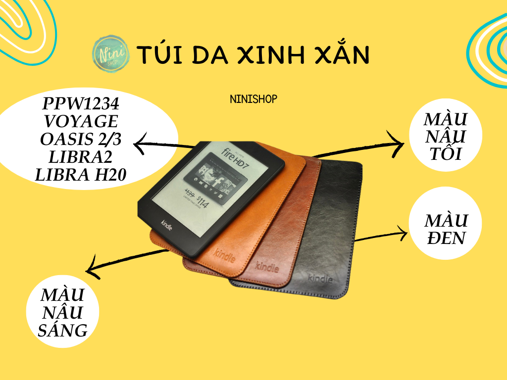 [HCM]Túi da cho máy đọc sách kindle paperwhite và oasis