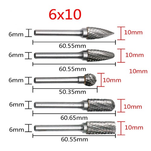 Bộ 5 mũi khắc, mài, làm lũa Vonfram cao cấp 6 x 10mm