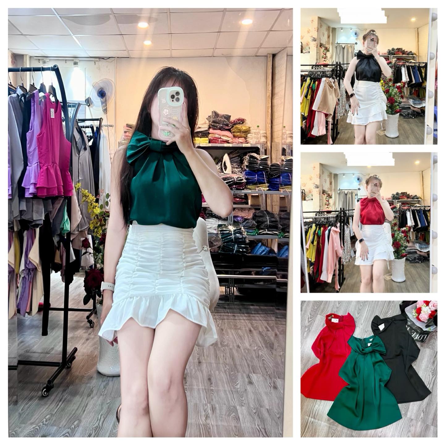 ÁO LỤA YẾM NƠ TO NHIỀU SIZE HÀNG THIẾT KẾ