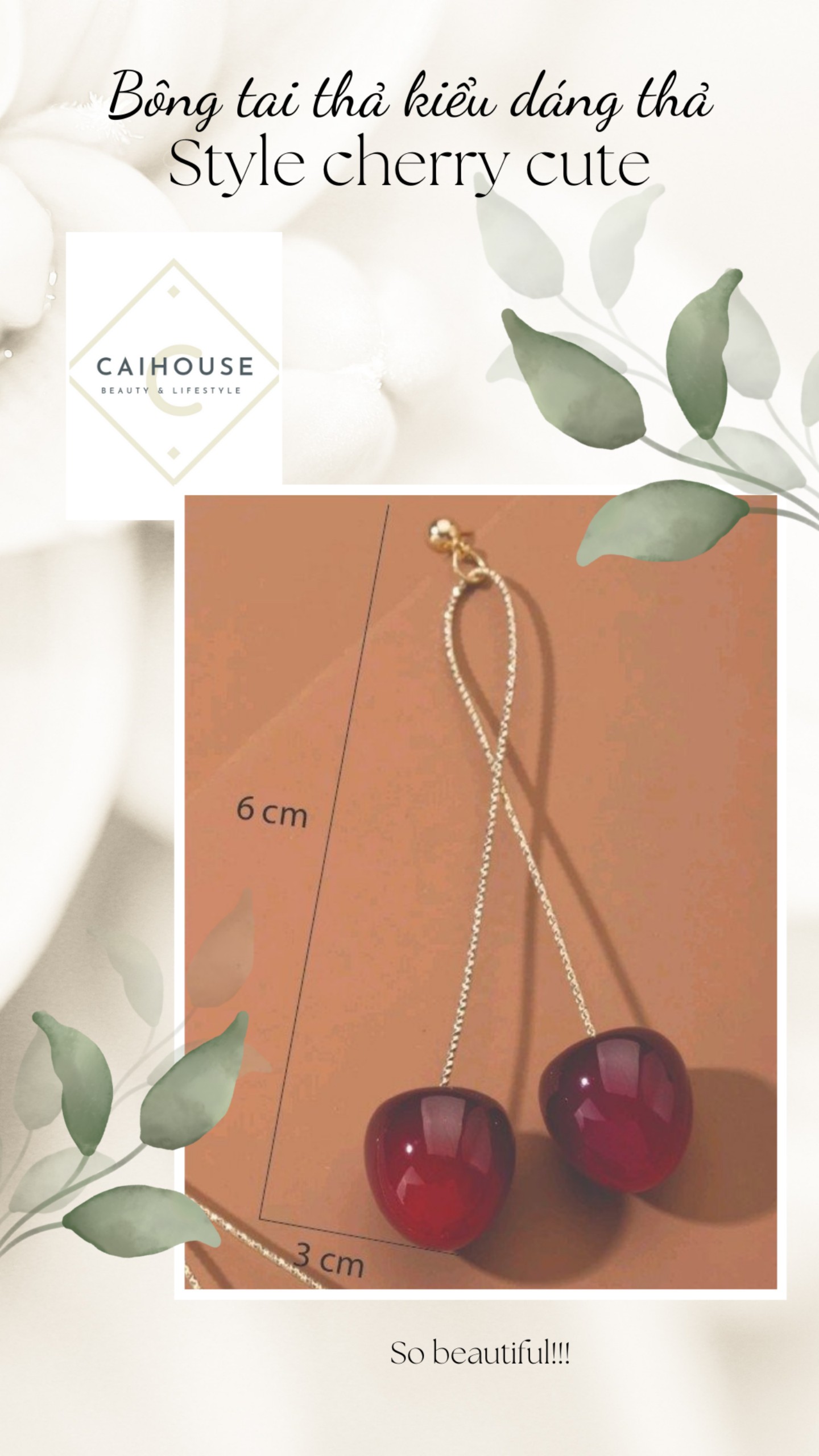 Bông tai Cherry ngọt ngào-CH-D09