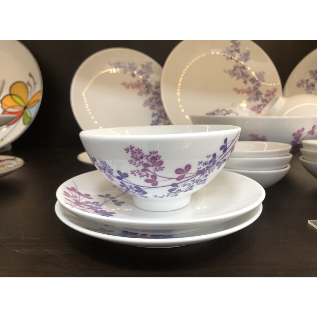 Fork underwear Cup 15.5 cm-Daisy-grass purple-ceramics high-end intelligent long
