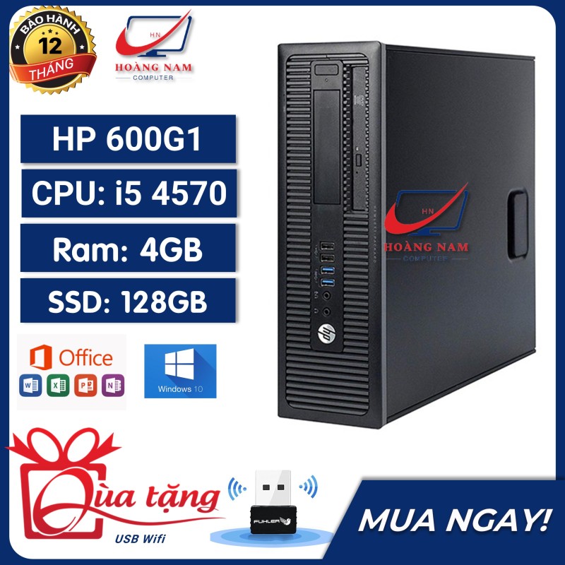 Case Máy Tính Đồng Bộ Core i5 ⚡Freeship⚡ Máy Tính Để Bàn HP 400G1/600G1/800G1 (i5 4570/Ram 4G/SSD 128GB) - Hàng Nhật - Bảo Hành 12 Tháng