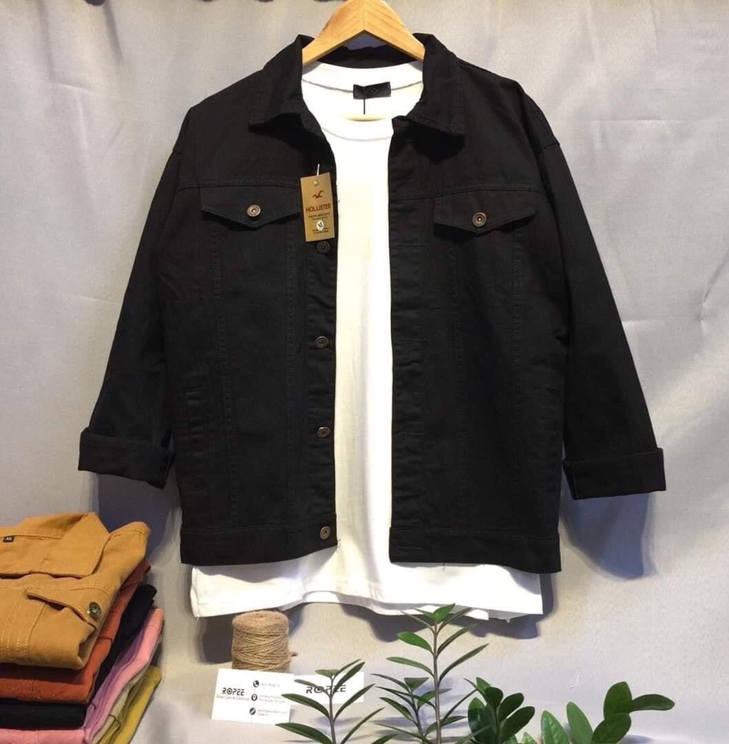 Áo Khoác jean Nam Màu Đen Phong Cách Hàn Quốc, Năng Động Trẻ Trung Thời Trang Cao Cấp TIENFASHION26 Ms100