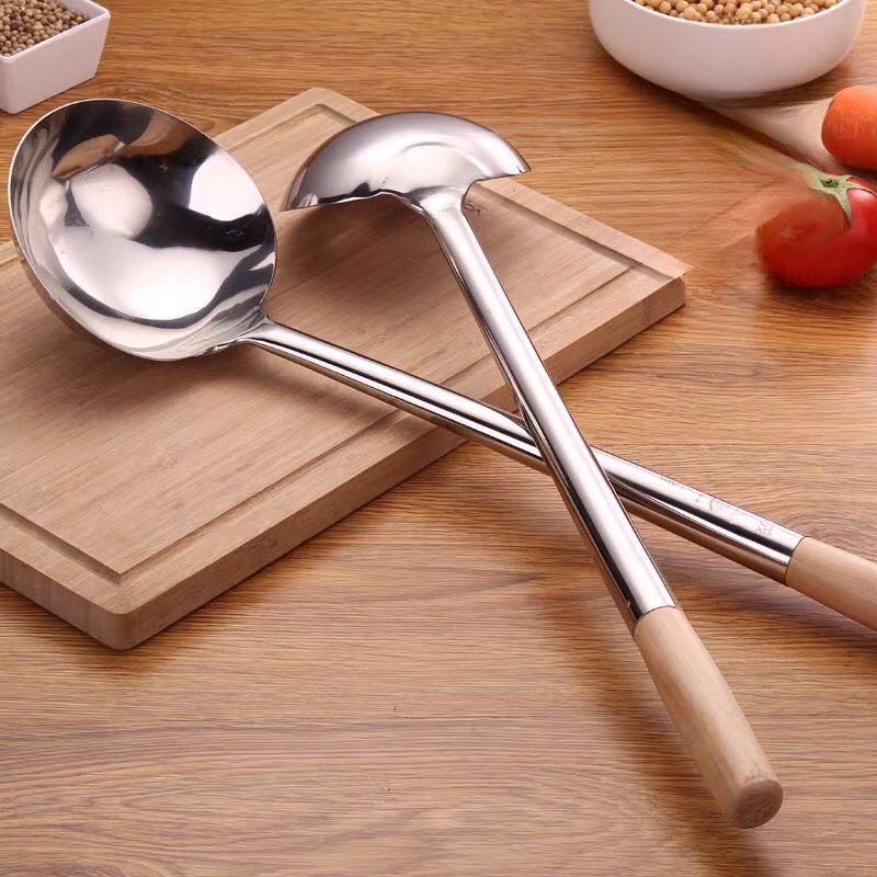 Vá inox cán gỗ dày bóng nhiều kích thước