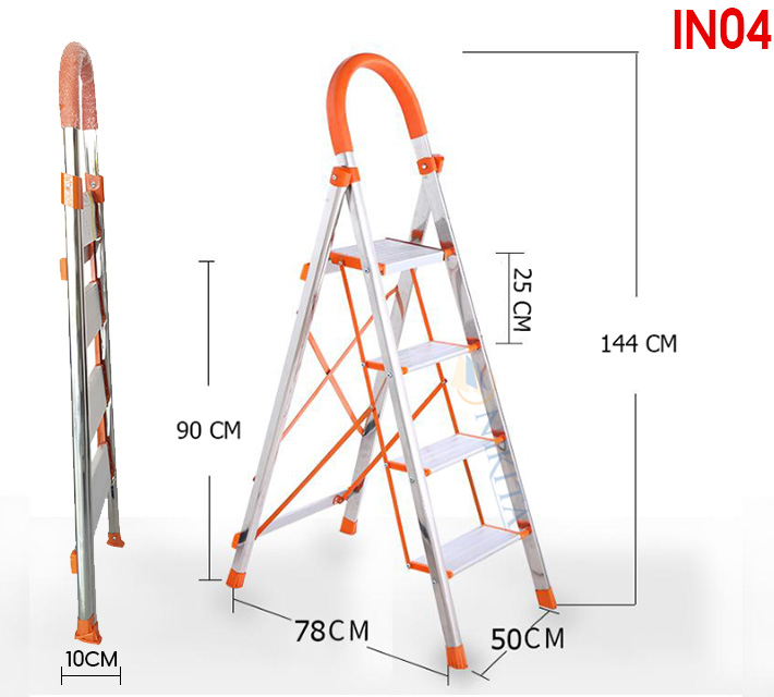 Thang ghế INOX gia đình 4 bậc