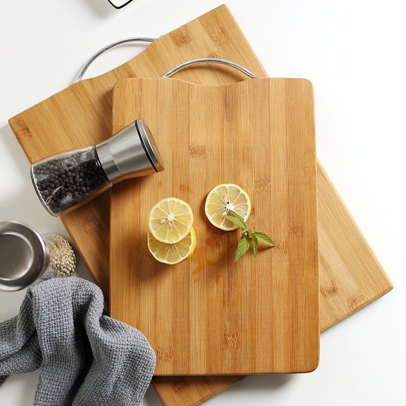 Bamboo cutting board Natural Cherry 34x24 and 30x20 cm safety health chopping with eyelets antibacterial