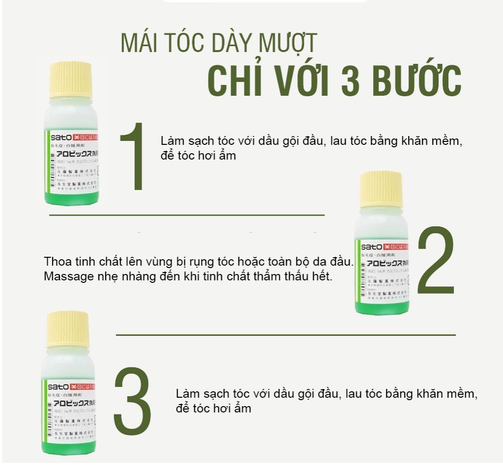 Tinh chất Sato chấm hói mọc tóc giảm rụng tóc 30ml Nhật Bản
