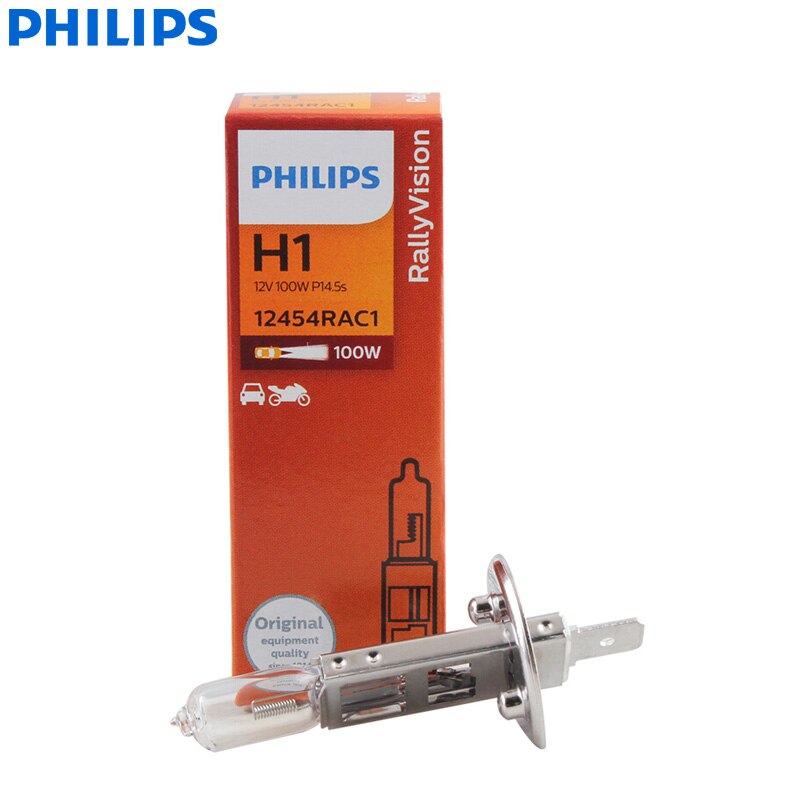 Bóng đèn pha halogen philips 12v 100w chân h4 h1 dùng cho ô tô, xe máy