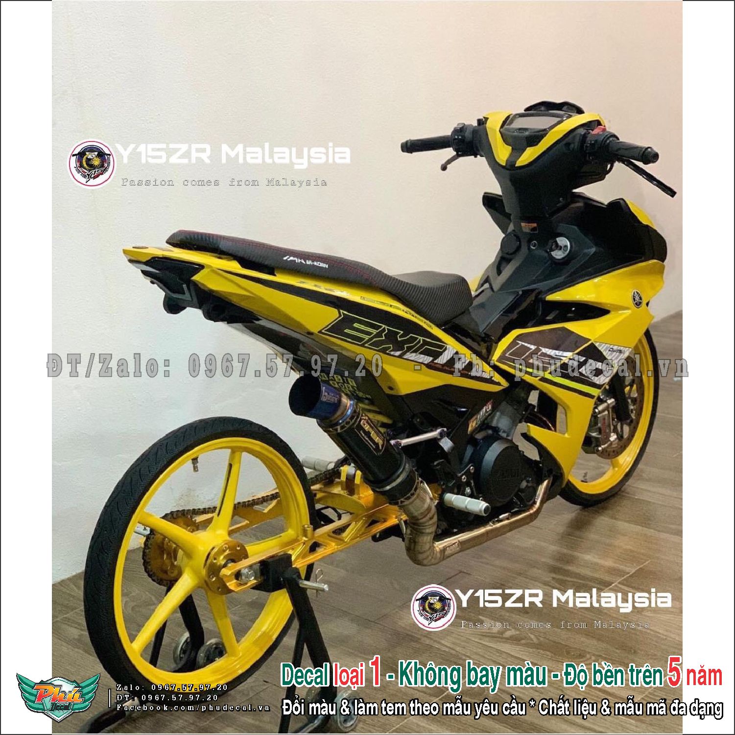 Tem rời Exciter 150 Vàng đen mẫu Copy zin