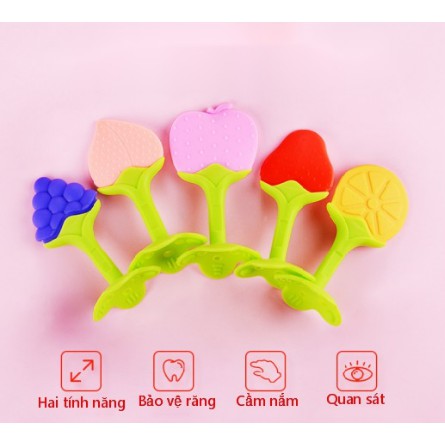 Cắn Răng Gặm Nướu Hình Cây Đào Hồng
