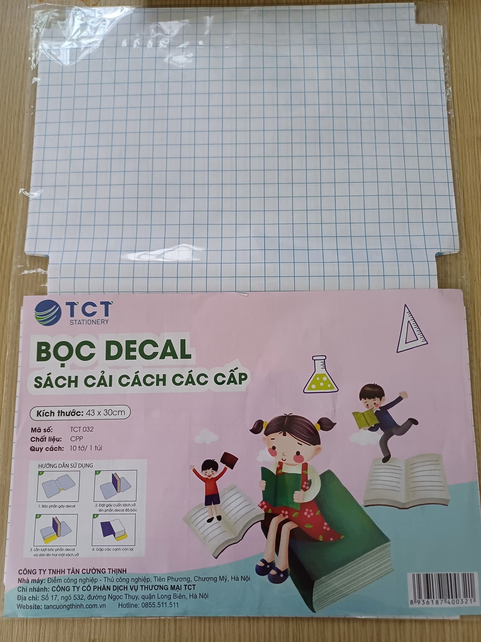 Tập 10 tờ decal bọc sách vở size 43x30cm tct032 - bọc cho sách vở có kích thước 19x26.5cm