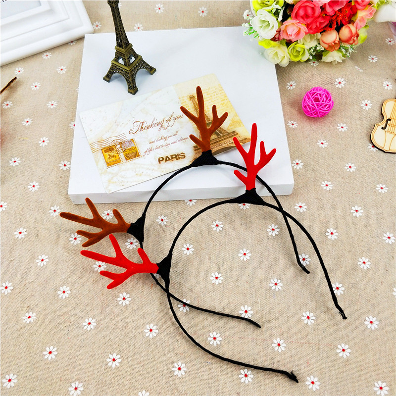 Bờm băng đô cài tóc sừng noel trơn