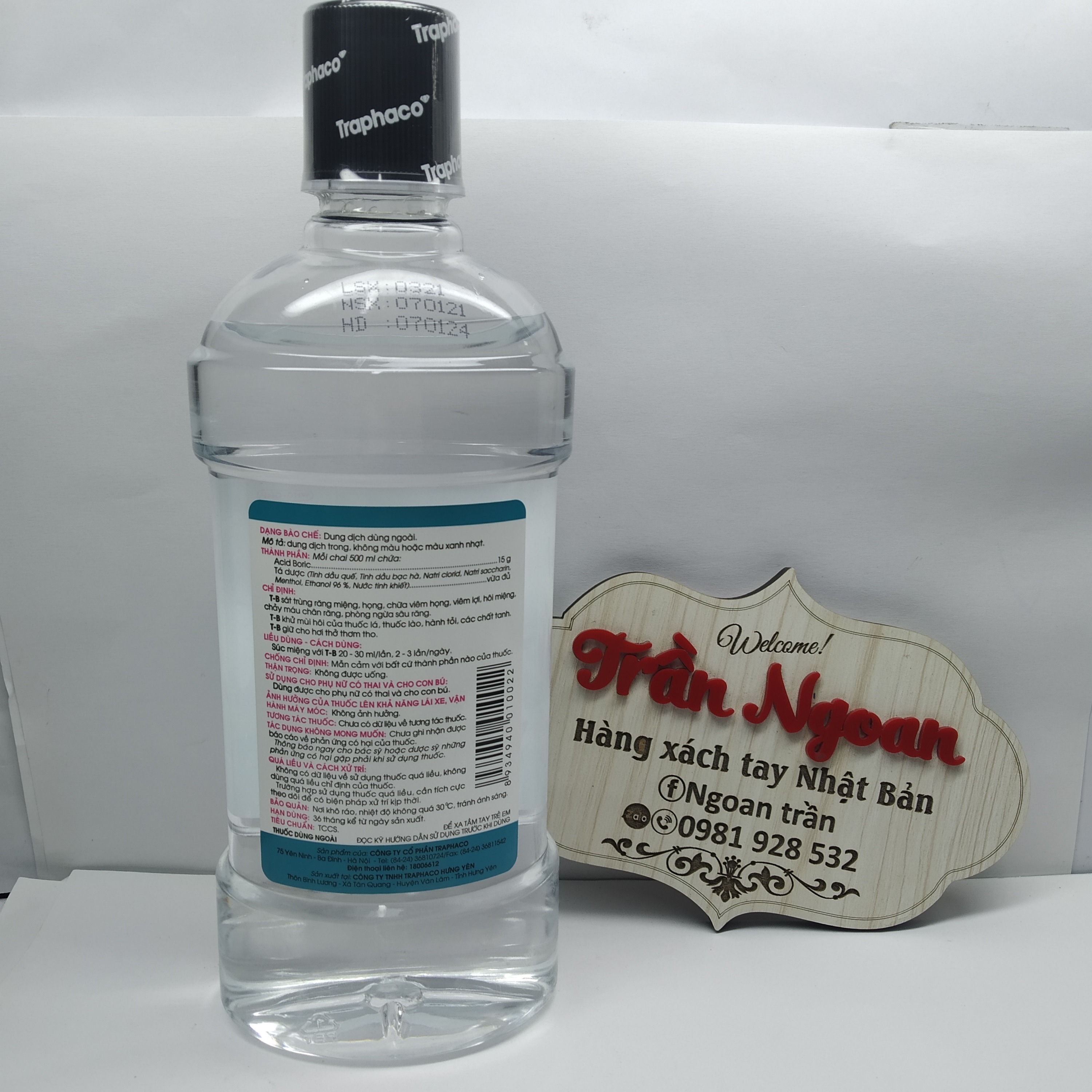 Nước Súc Miệng T-B Traphaco - Chai 500ml