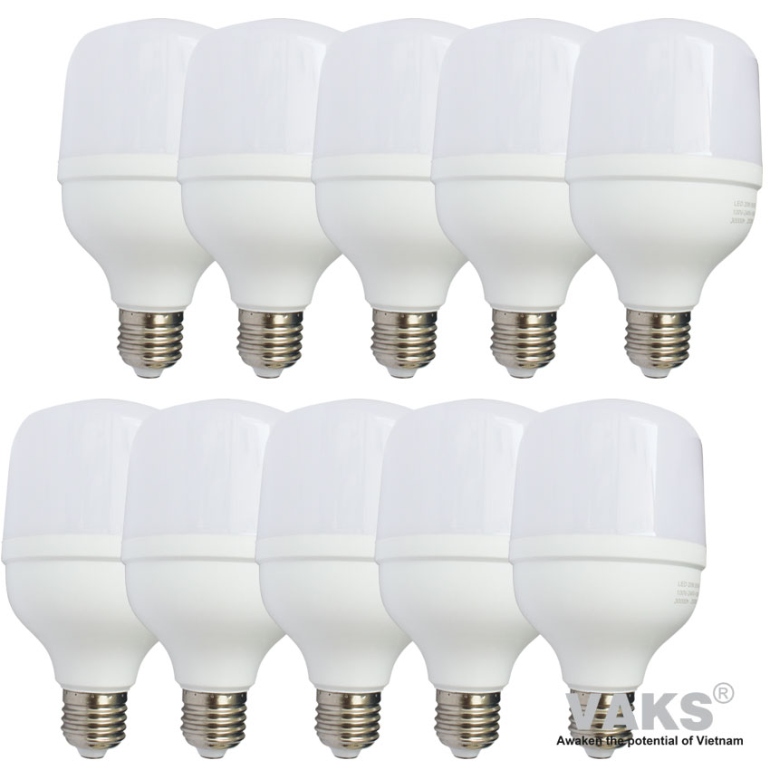 [HCM]10 cái bóng đèn Led trụ đuôi vặn tròn E27 20W 220VAC - Kín nước - Ánh sáng trắng