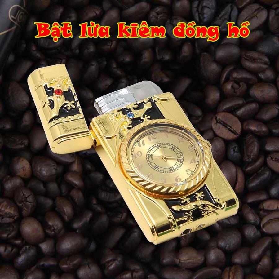 {HOT} Bật Lửa Hộp Quẹt Khò Kiêm Đồng Hồ Cầm Tay Cao Cấp, Sang Trọng