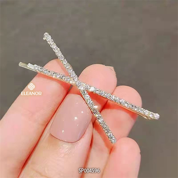 Kẹp tóc nữ Eleanor Accessories kẹp tóc mái hình chữ X đính đá phụ kiện tóc 4596