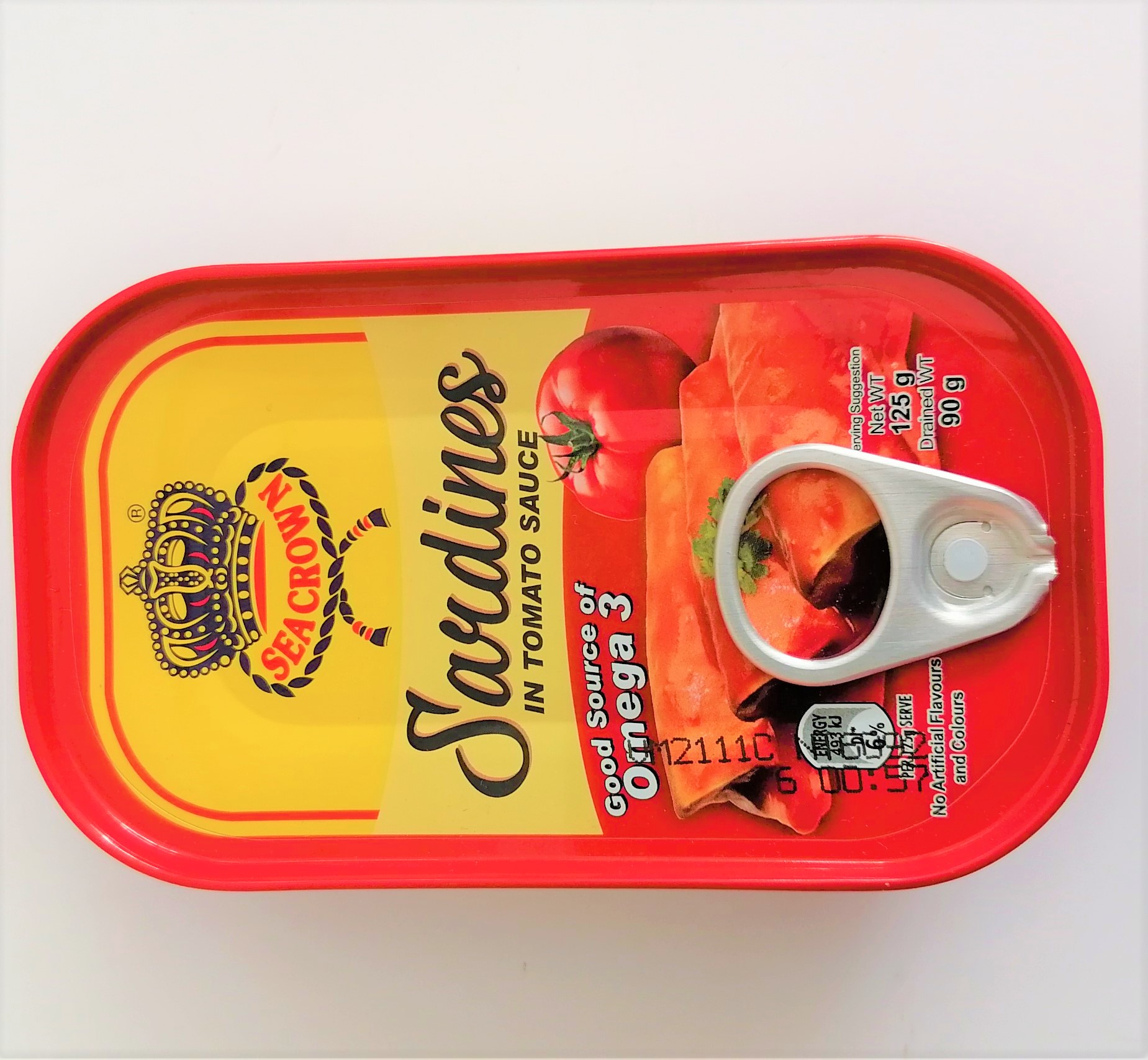 SEA CROWN Hộp  ĐỎ 125g CÁ TRÍCH SỐT CÀ Sardines in tomato sauce HALAL