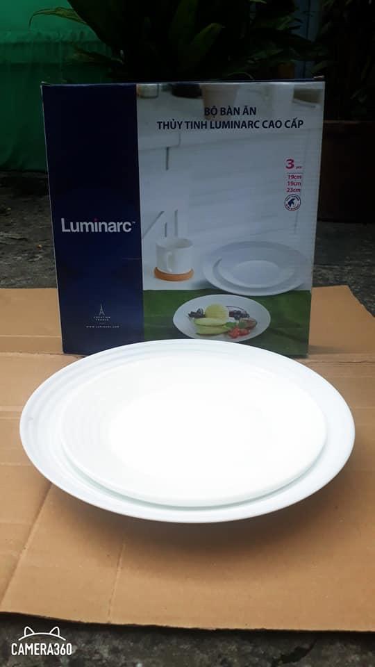 Combo3  dĩa thủy tinh 23cm của luminarc