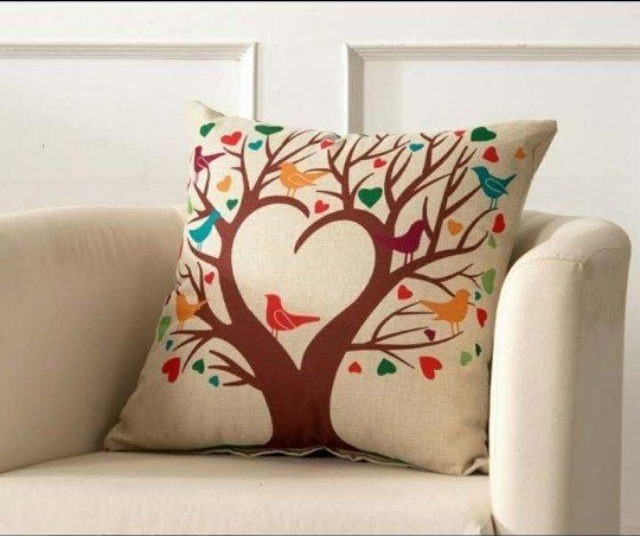 Gối tựa lưng sofa gối tựa văn phòng gồm cả ruột và vỏ mẫu cây