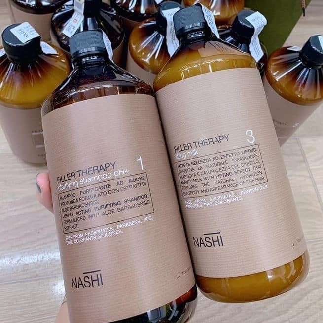 Bộ gội xả, tinh dầu, xịt dưỡng phục hồi tóc hư tổn nashi argan