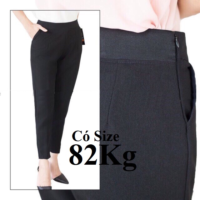 Cạp Chun Sau Lưng Bản To - Quần Baggy Quần Tây vải Tuyết Mưa Khóa bên sườn có màu Đen và Xanh Than có Bigize đến 85KG