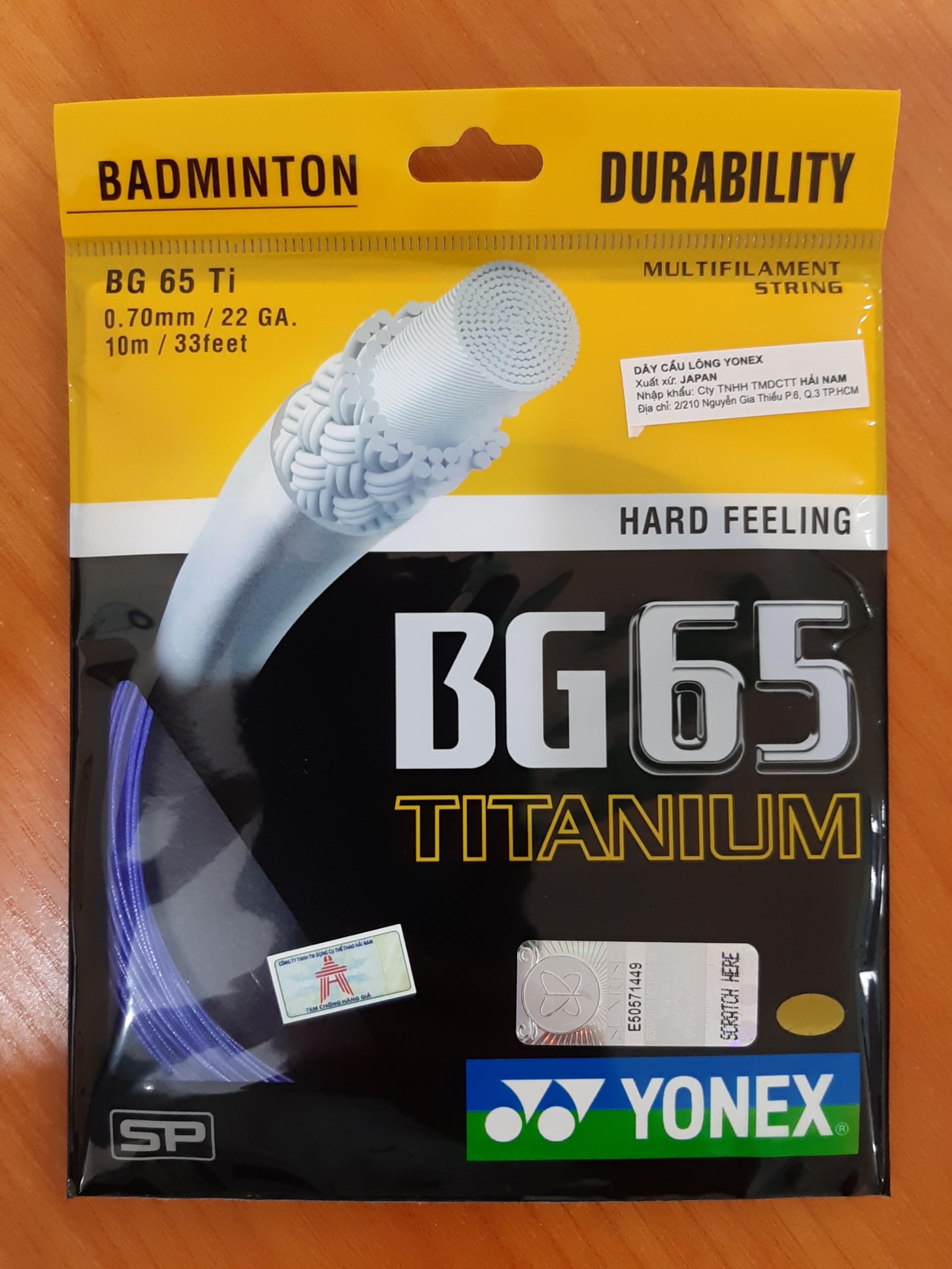 Dây cước đan vợt cầu lông Yonex BG 65 Titanium (Chính hãng)