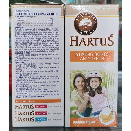 Siro HARTUS Strong Bones and Teeth Vị Chuối (150ml)