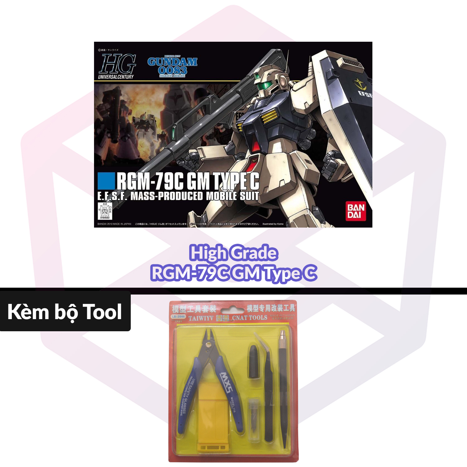Mô hình gundam bandai hg 113 rgm-79c gm type c 1/144 uc gundam 0083
