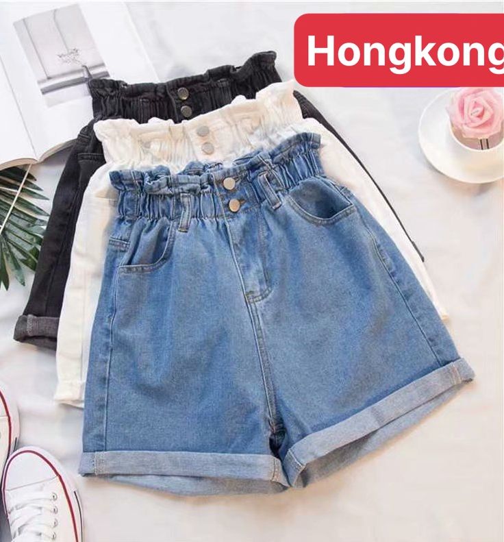 QUẦN SHORT SỌT JEAN LỬNG KIỂU NGỐ NỮ CHẤT BÒ XANH LƯNG THUN CẠP CHUN 2 CÚC CHUẨN PHOM LƯNG CAO NÂNG MÔNG NHẬT BẢN NEW DB-1506 - HONG KONG FASHION