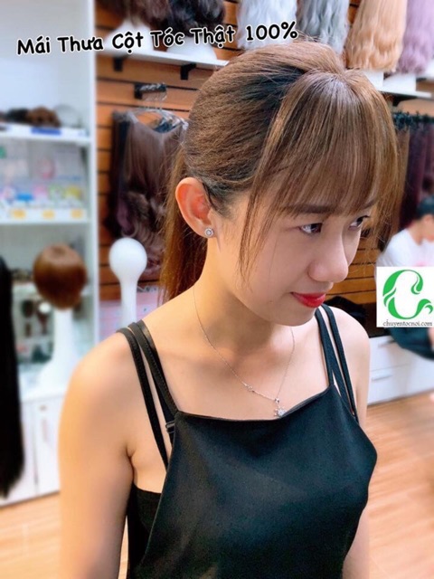 Tóc Thật 100% Mái Che Hói Mái Thưa Cột 3D Cao Cấp