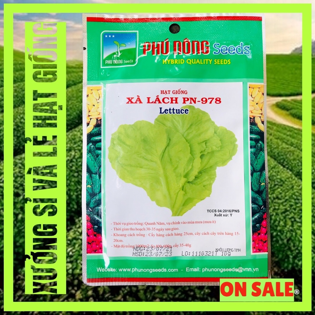 Gói 10gr hạt giống xà lách phú nông siêu ngon pn978