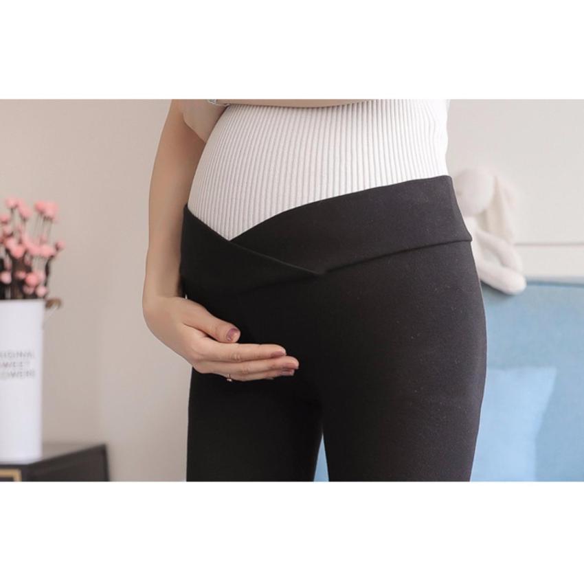 Quần đùi mặc váy bầu cạp chéo