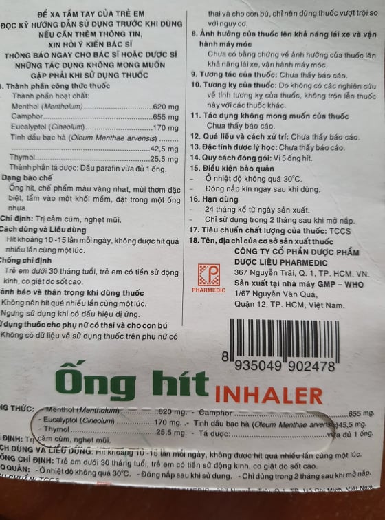 ống hít chống nghẹt mũi INHALER