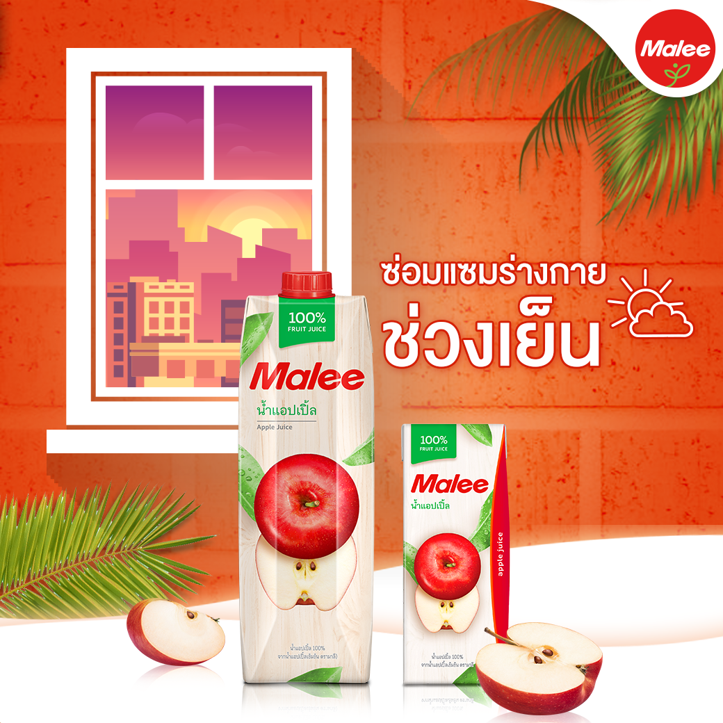 Nước Ép Táo Malee 200ml - Nhập Khẩu Thái Lan | Malee 100% Apple Juice 200ml